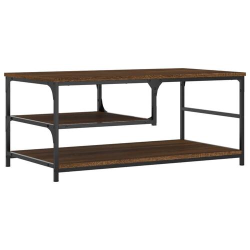 Sofabord 90x49x40 cm konstrueret træ brun egetræsfarve