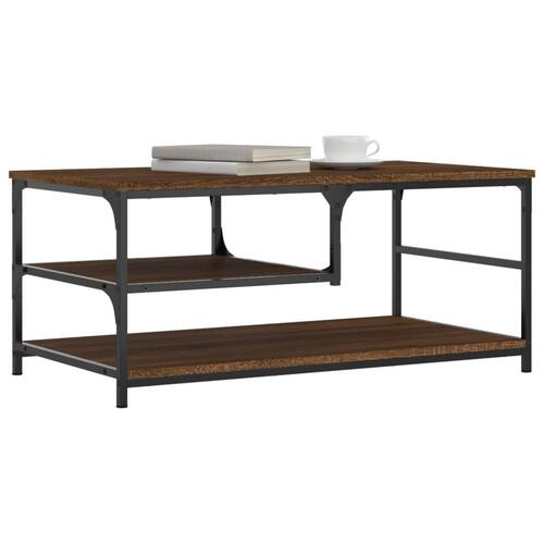 Sofabord 90x49x40 cm konstrueret træ brun egetræsfarve
