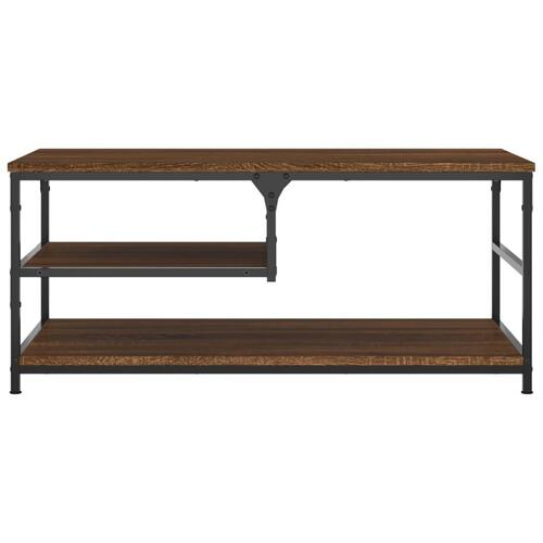Sofabord 90x49x40 cm konstrueret træ brun egetræsfarve