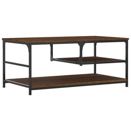 Sofabord 90x49x40 cm konstrueret træ brun egetræsfarve