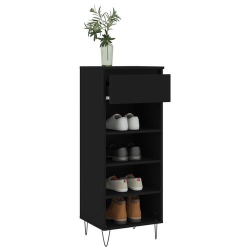 Skoreol 40x36x105 cm konstrueret træ sort