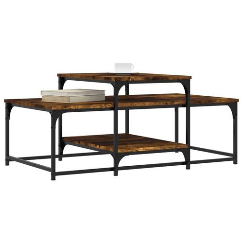 Sofabord 102x60x45 cm konstrueret træ røget egetræsfarve