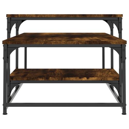 Sofabord 102x60x45 cm konstrueret træ røget egetræsfarve
