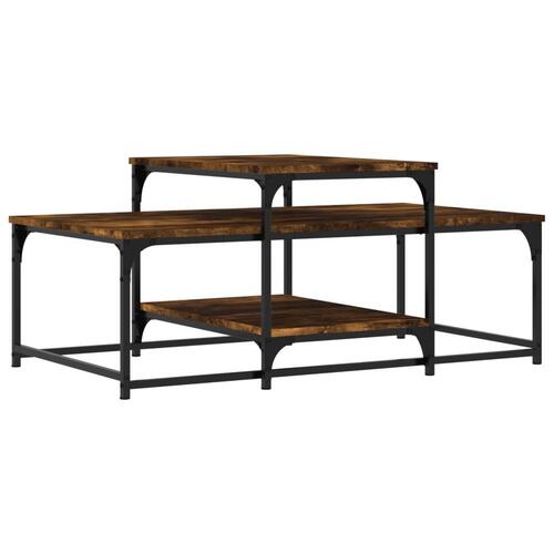 Sofabord 102x60x45 cm konstrueret træ røget egetræsfarve