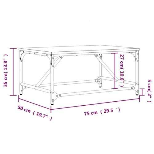 Sofabord 75x50x35 cm konstrueret træ sonoma-eg