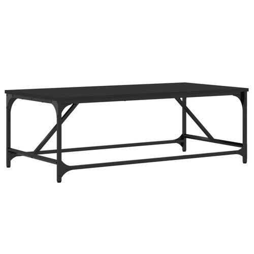 Sofabord 100x50x35 cm massivt konstrueret træ sort