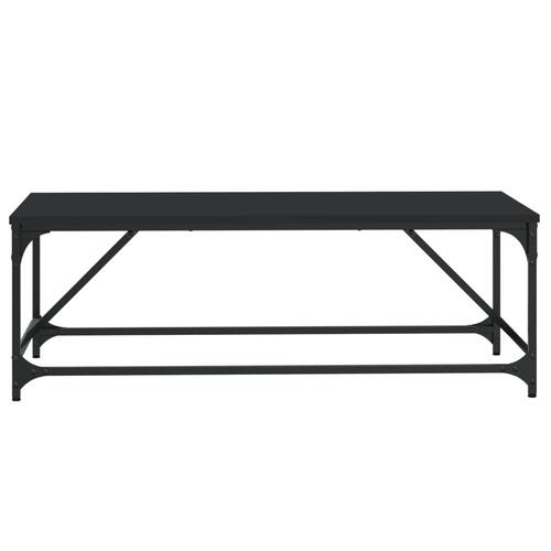 Sofabord 100x50x35 cm massivt konstrueret træ sort
