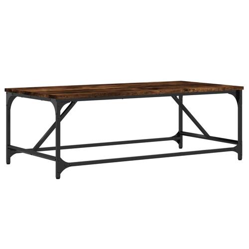 Sofabord 100x50x35 cm konstrueret træ røget egetræsfarve