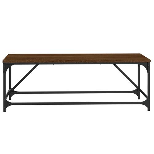 Sofabord 100x50x35 cm konstrueret træ brun egetræsfarve