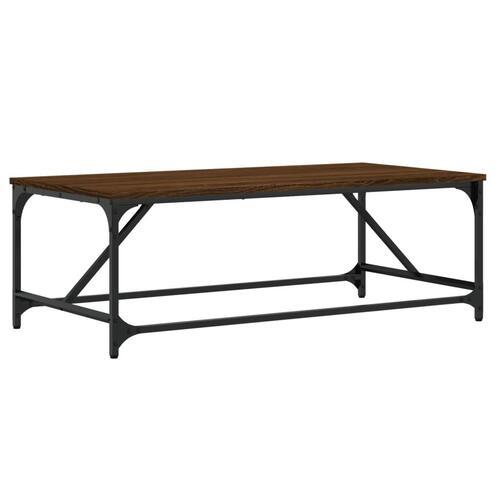 Sofabord 100x50x35 cm konstrueret træ brun egetræsfarve