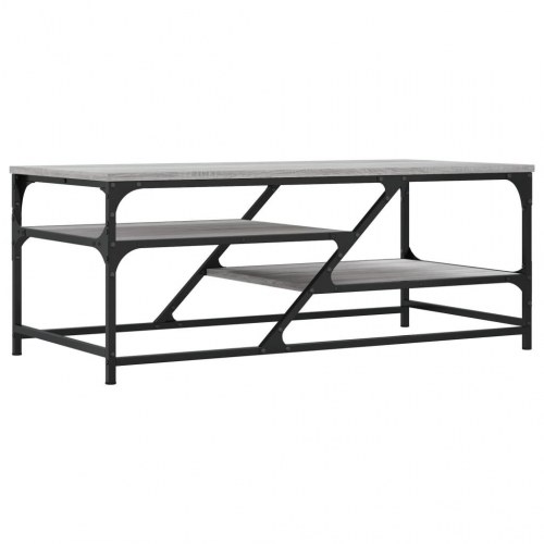 Sofabord 100x49x40 cm konstrueret træ grå sonoma-eg