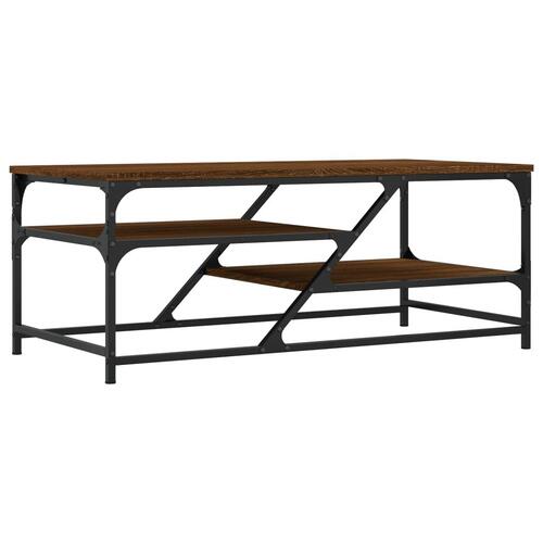 Sofabord 100x49x40 cm konstrueret træ brun egetræsfarve