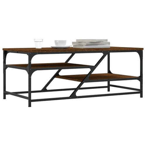 Sofabord 100x49x40 cm konstrueret træ brun egetræsfarve