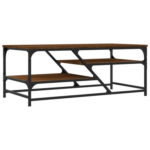 Sofabord 100x49x40 cm konstrueret træ brun egetræsfarve