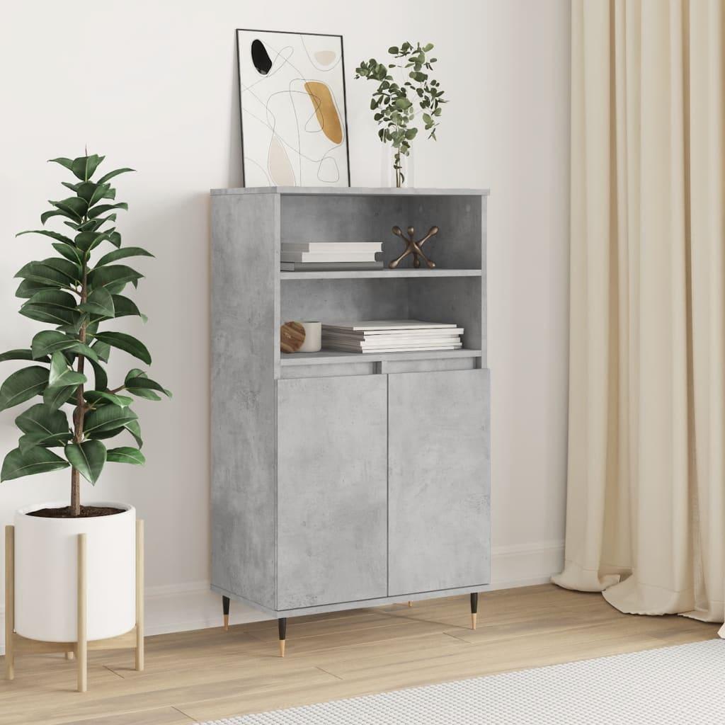 Skab 60 × 36 × 110 cm i konstrueret træ - betongrå billede