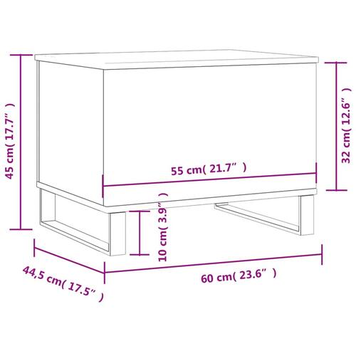 Sofabord 60x44,5x45 cm konstrueret træ sonoma-eg