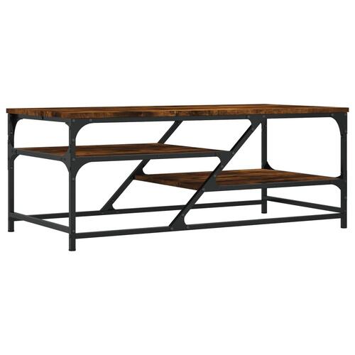 Sofabord 100x49x40 cm konstrueret træ røget egetræsfarve