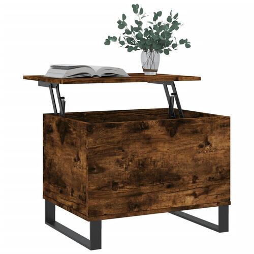 Sofabord 60x44,5x45 cm konstrueret træ røget egetræsfarve