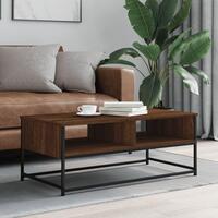 Sofabord 100x51x40 cm konstrueret træ brun egetræsfarve
