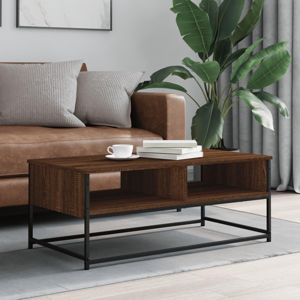Sofabord 100x51x40 cm konstrueret træ brun egetræsfarve