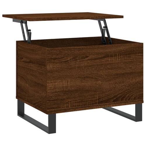Sofabord 60x44,5x45 cm konstrueret træ brun egetræsfarve
