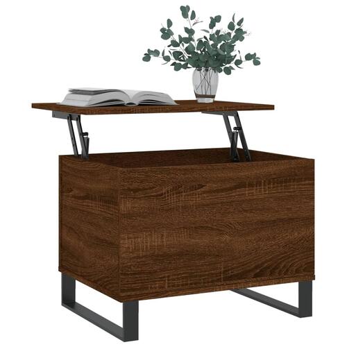 Sofabord 60x44,5x45 cm konstrueret træ brun egetræsfarve