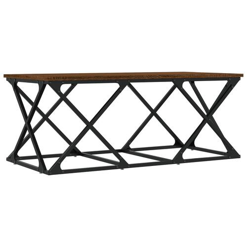 Sofabord 100x49x40 cm konstrueret træ brun egetræsfarve