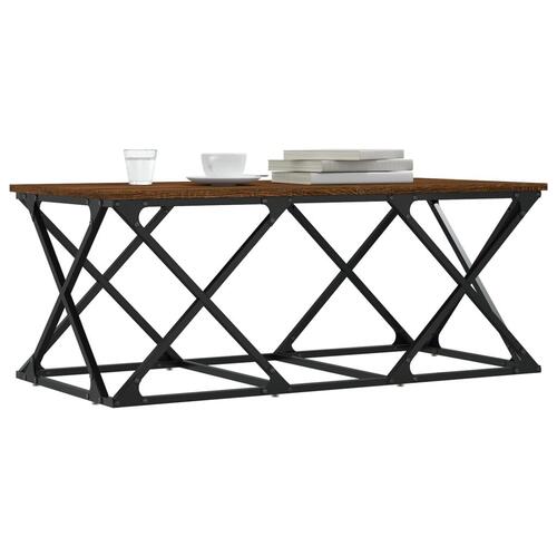 Sofabord 100x49x40 cm konstrueret træ brun egetræsfarve