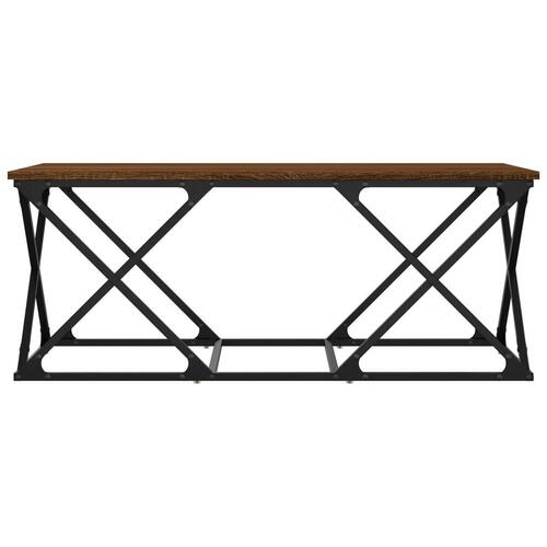 Sofabord 100x49x40 cm konstrueret træ brun egetræsfarve