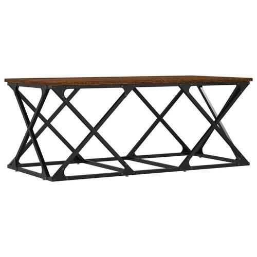 Sofabord 100x49x40 cm konstrueret træ brun egetræsfarve