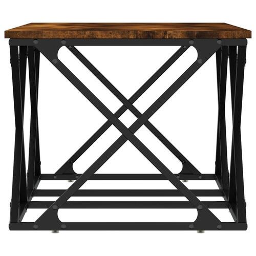 Sofabord 100x49x40 cm konstrueret træ røget egetræsfarve