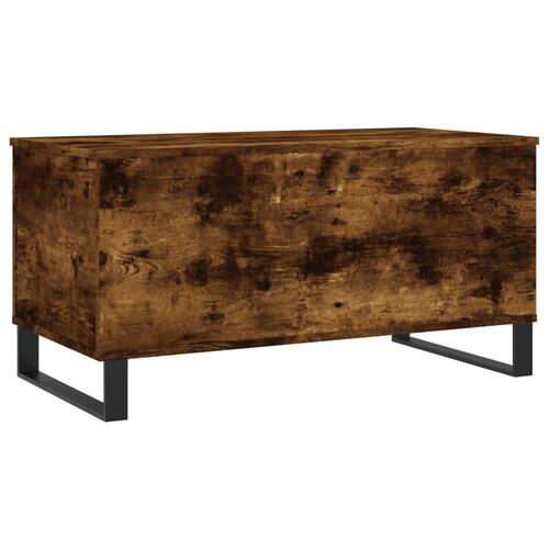 Sofabord 90x44,5x45 cm konstrueret træ røget egetræsfarve