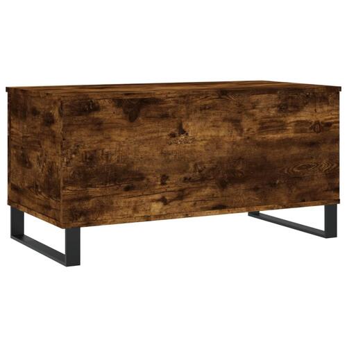 Sofabord 90x44,5x45 cm konstrueret træ røget egetræsfarve