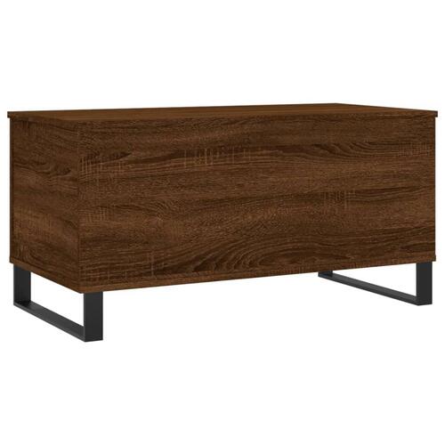 Sofabord 90x44,5x45 cm konstrueret træ brun egetræsfarve