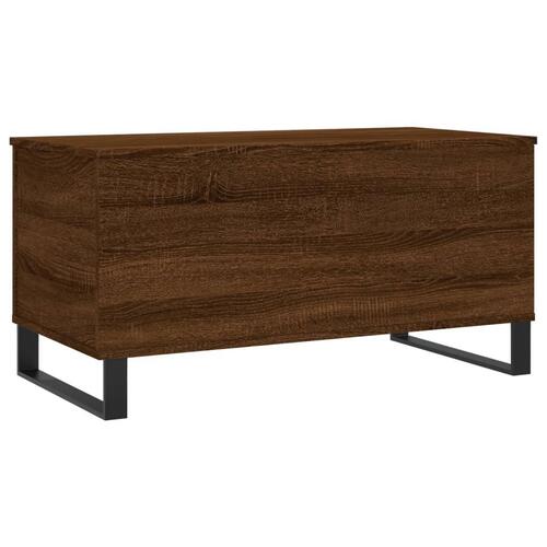 Sofabord 90x44,5x45 cm konstrueret træ brun egetræsfarve