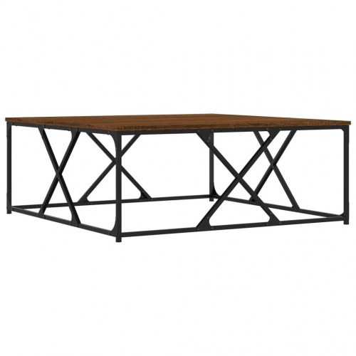 Sofabord 100x100x40 cm konstrueret træ brun egetræsfarve