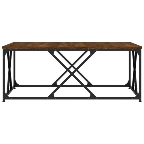 Sofabord 100x100x40 cm konstrueret træ brun egetræsfarve