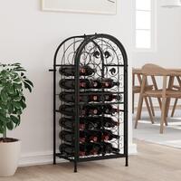 Vinreol til 33 flasker 45x36x100 cm smedejern sort