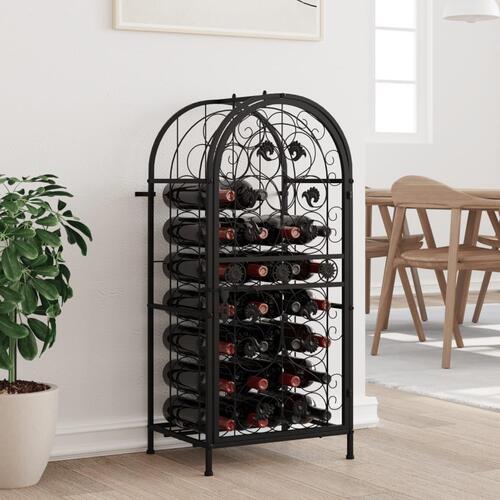 Vinreol til 33 flasker 45x36x100 cm smedejern sort