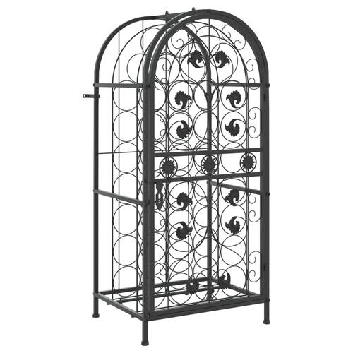 Vinreol til 33 flasker 45x36x100 cm smedejern sort