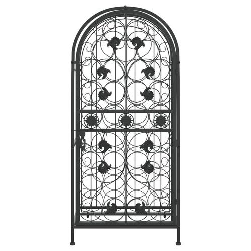 Vinreol til 33 flasker 45x36x100 cm smedejern sort