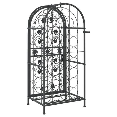 Vinreol til 33 flasker 45x36x100 cm smedejern sort
