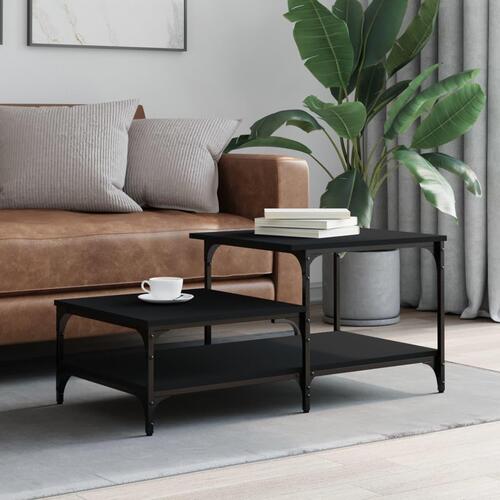 Sofabord 100x50,5x45 cm konstrueret træ sort