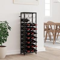 Vinreol til 27 flasker 34x18x100 cm smedejern sort