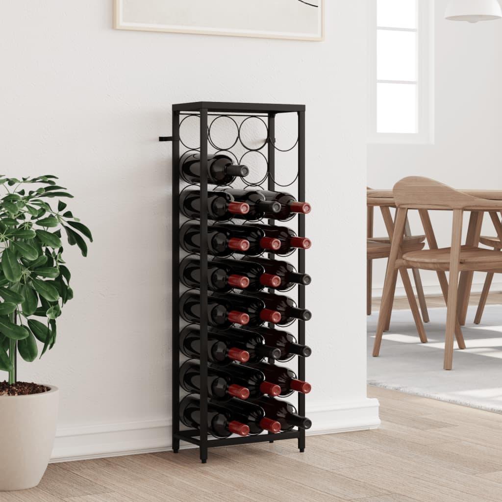 Vinreol til 27 flasker 34x18x100 cm smedejern sort