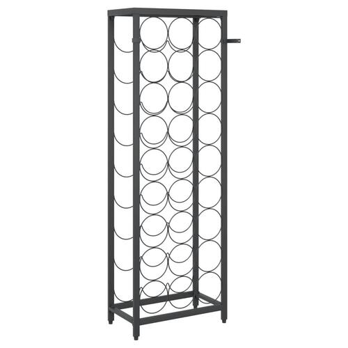 Vinreol til 27 flasker 34x18x100 cm smedejern sort