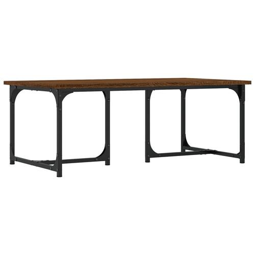 Sofabord 90x50x35 cm konstrueret træ brun egetræsfarve