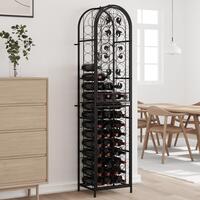 Vinreol til 73 flasker 45x36x200 cm smedejern sort