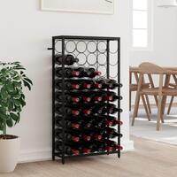 Vinreol til 45 flasker 54x18x100 cm smedejern sort