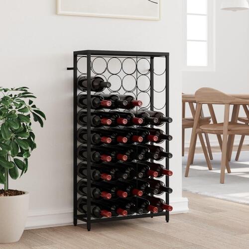 Vinreol til 45 flasker 54x18x100 cm smedejern sort